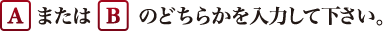 A または B のどちらかを入力して下さい。